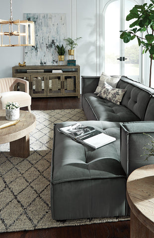 Classic Home Element 2Pc Sectional With Raf Chaise Smoke Model 53051323