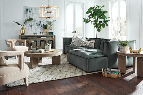Classic Home Element 2Pc Sectional With Raf Chaise Smoke Model 53051323