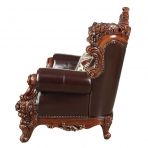 Forsythia Espresso Top Grain Leather Match & Walnut Loveseat Model 53071 By ACME Furniture