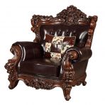 Forsythia Espresso Top Grain Leather Match & Walnut Chair Model 53072 By ACME Furniture
