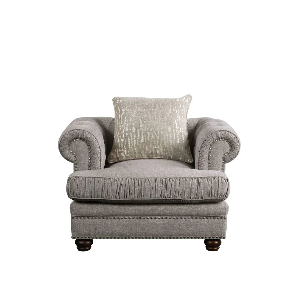 Gardenia Gray Fabric Chair Model 53097 By ACME Furniture