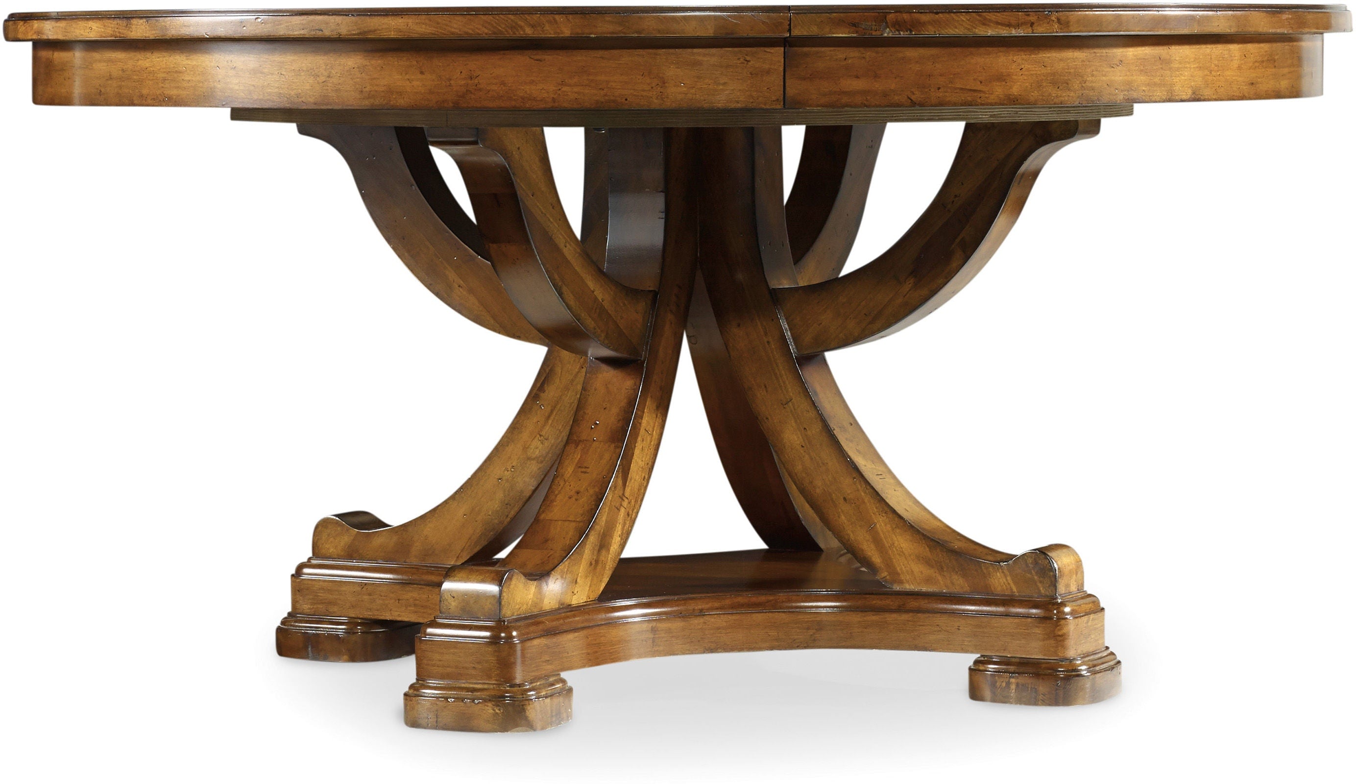 Hooker Furniture Casual Dining Tynecastle Round Pedestal Dining Table with One 18'' Leaf