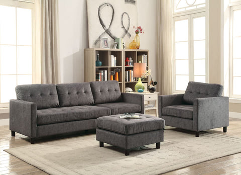 ACME Ceasar Gray Fabric Ceasar Sectional Sofa Model 53315