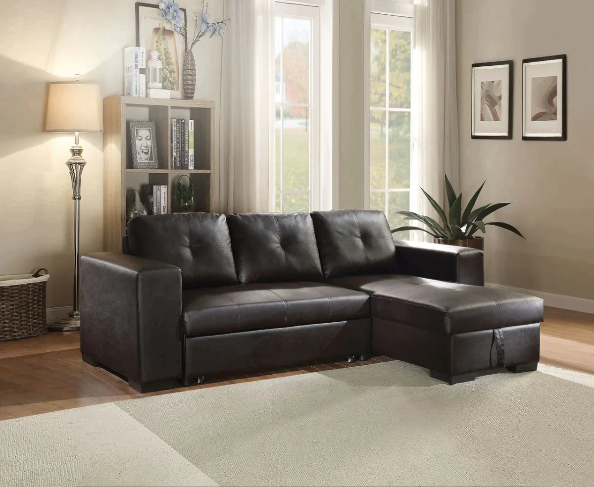 Lloyd Black PU Sectional Sofa Model 53345 By ACME Furniture