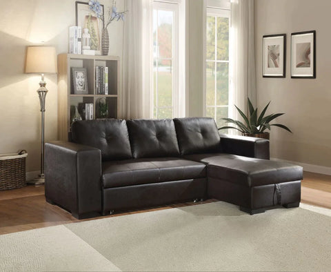 Lloyd Black PU Sectional Sofa Model 53345 By ACME Furniture