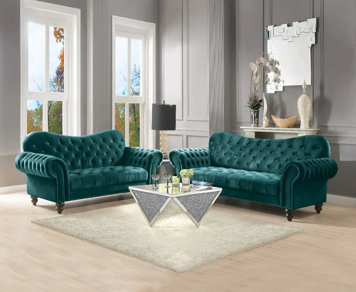 Iberis Green Velvet Sofa Model 53400 By ACME Furniture