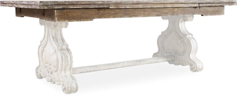 Hooker Furniture Casual Dining Chatelet Refectory Rectangle Trestle Dining Table with Two 22'' Leaves