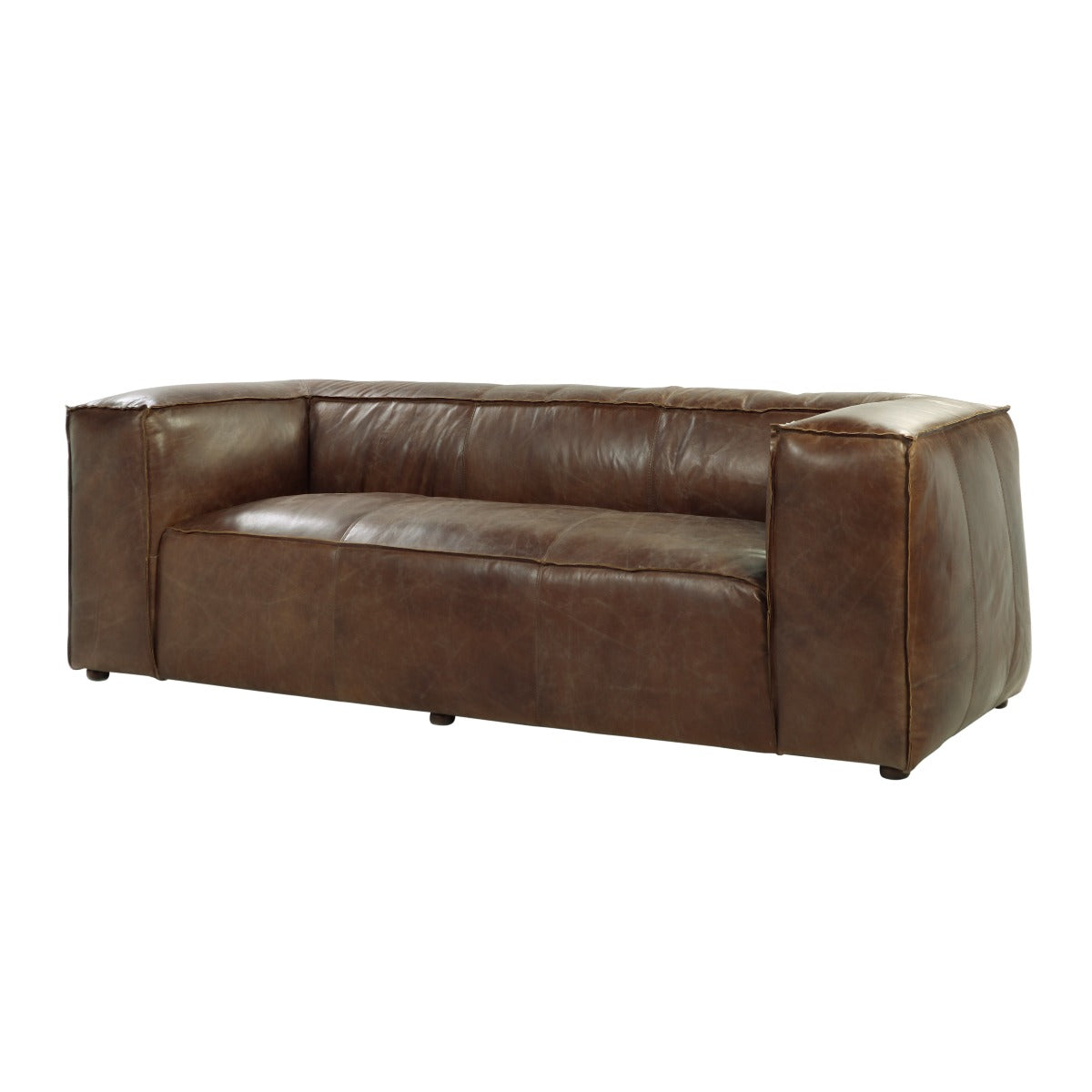 ACME Brancaster Retro Brown Top Grain Leather Brancaster Sofa Model 53545