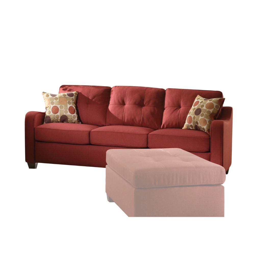 ACME Cleavon II Red Linen Cleavon II Sofa Model 53560