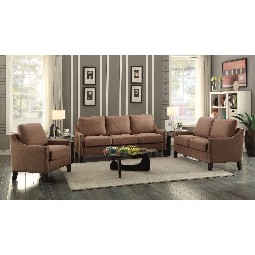 ACME Zapata Brown Linen Zapata Sofa Model 53765