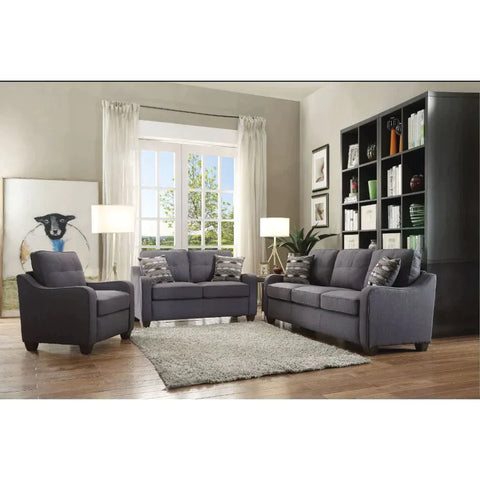Cleavon II Gray Linen Loveseat Model 53791 By ACME Furniture