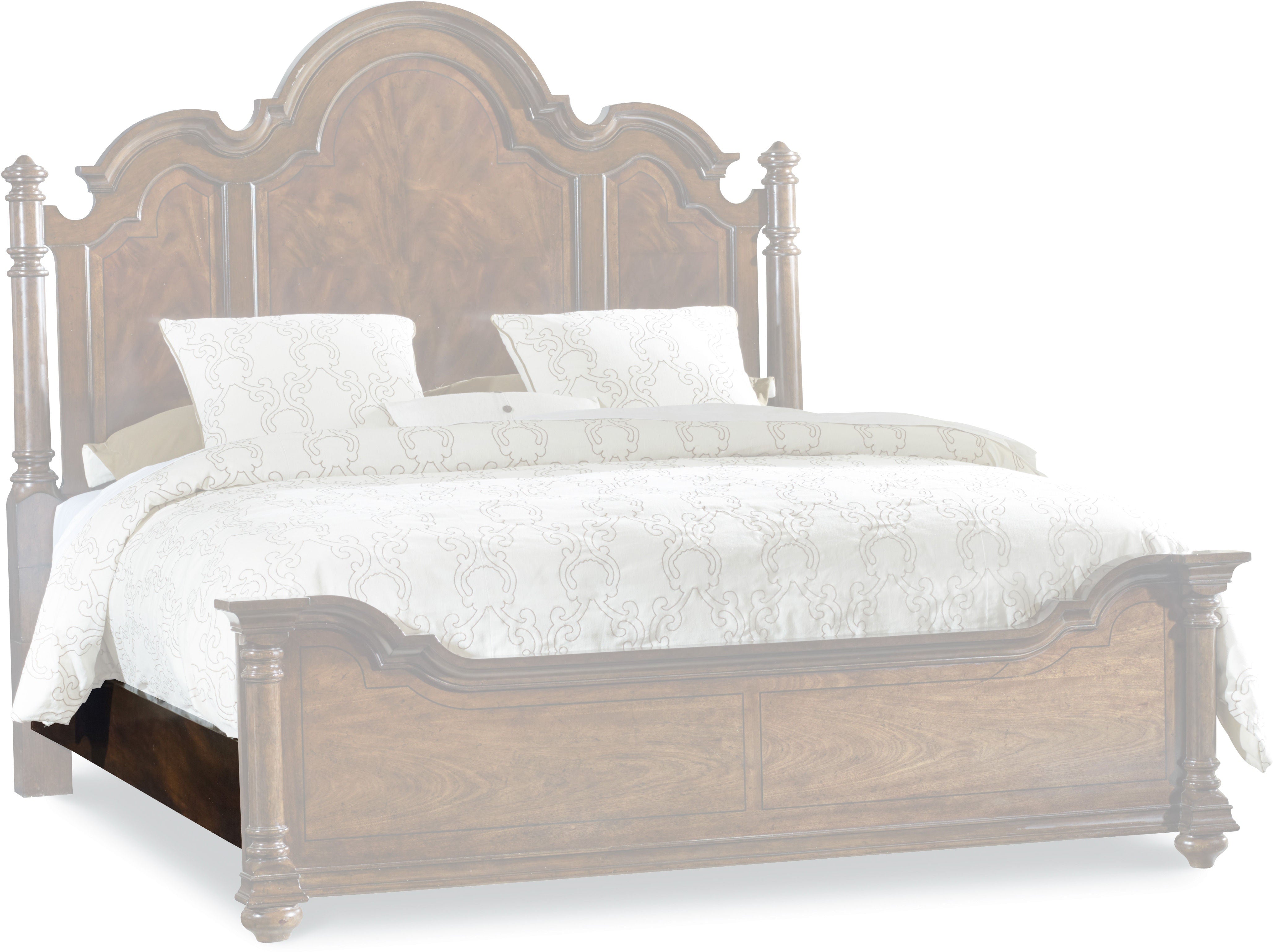 Hooker Furniture Bedroom Leesburg California King Upholstered Bed with Wood Rails