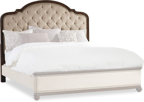 Hooker Furniture Bedroom Leesburg Queen Upholstered Bed with Wood Rails