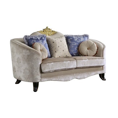Sheridan Cream Fabric Loveseat Model 53946 By ACME Furniture