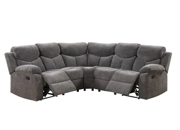 Kalen Gray Chenille Sectional Sofa Model 54135 By ACME Furniture