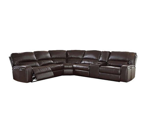 ACME Saul Espresso Leather-Aire Saul Sectional Sofa Model 54155B