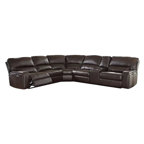 Saul Espresso Leather-Aire Sectional Sofa Model 54155 By ACME Furniture