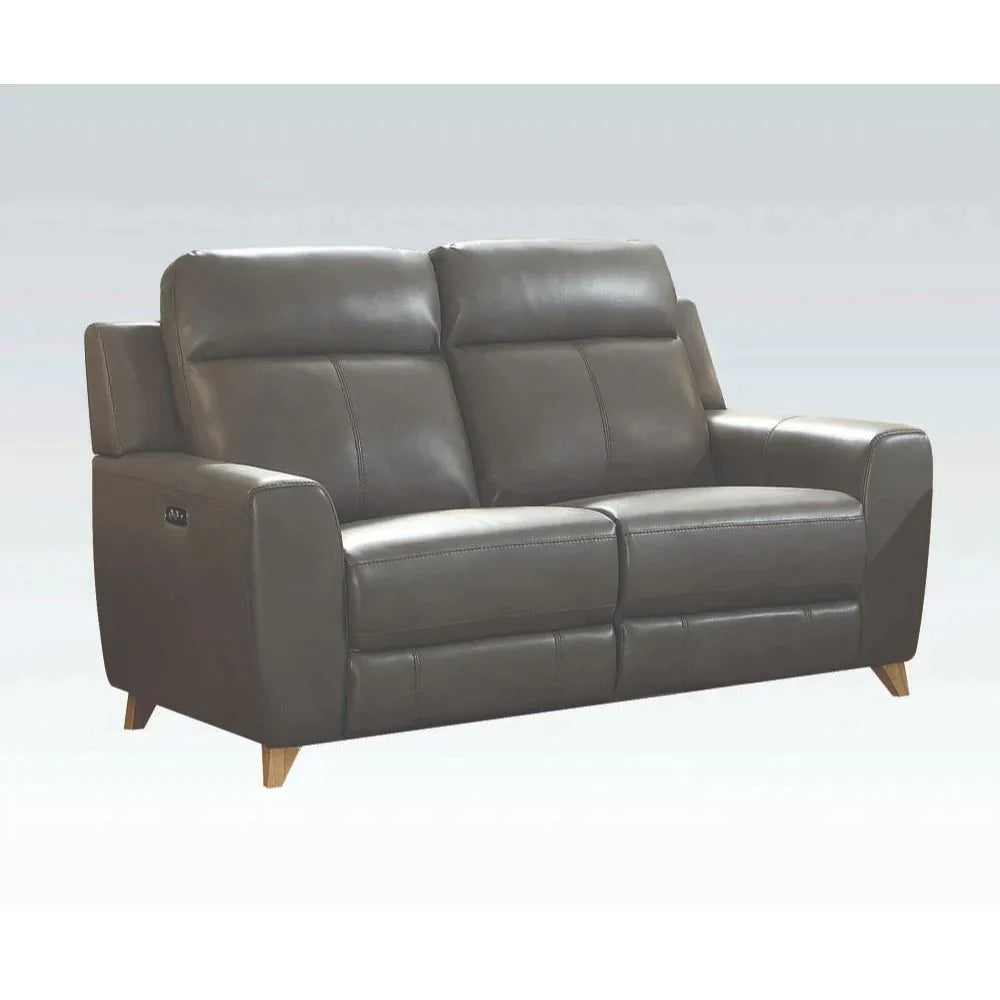 Cayden Gray Leather-Aire Match Loveseat Model 54201 By ACME Furniture