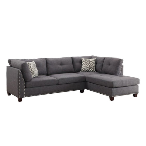 ACME Laurissa Light Charcoal Linen Laurissa Sectional Sofa Model 54385