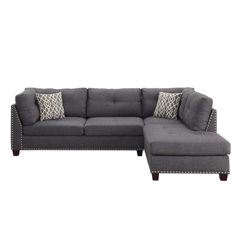 ACME Laurissa Light Charcoal Linen Laurissa Sectional Sofa Model 54385