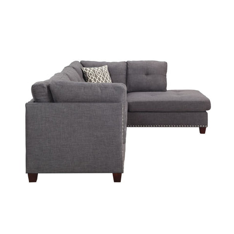 ACME Laurissa Light Charcoal Linen Laurissa Sectional Sofa Model 54385