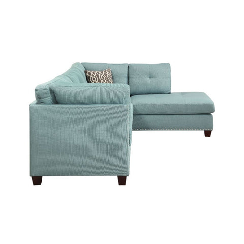 ACME Laurissa Light Teal Linen Laurissa Sectional Sofa Model 54395