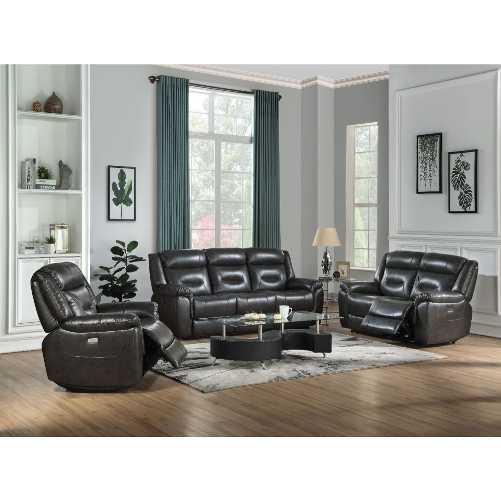 ACME Imogen Gray Leather-Aire Imogen Sofa Model 54805