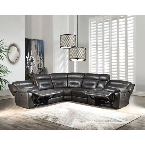 Imogen Gray Leather-Aire Sectional Sofa Model 54810 By ACME Furniture