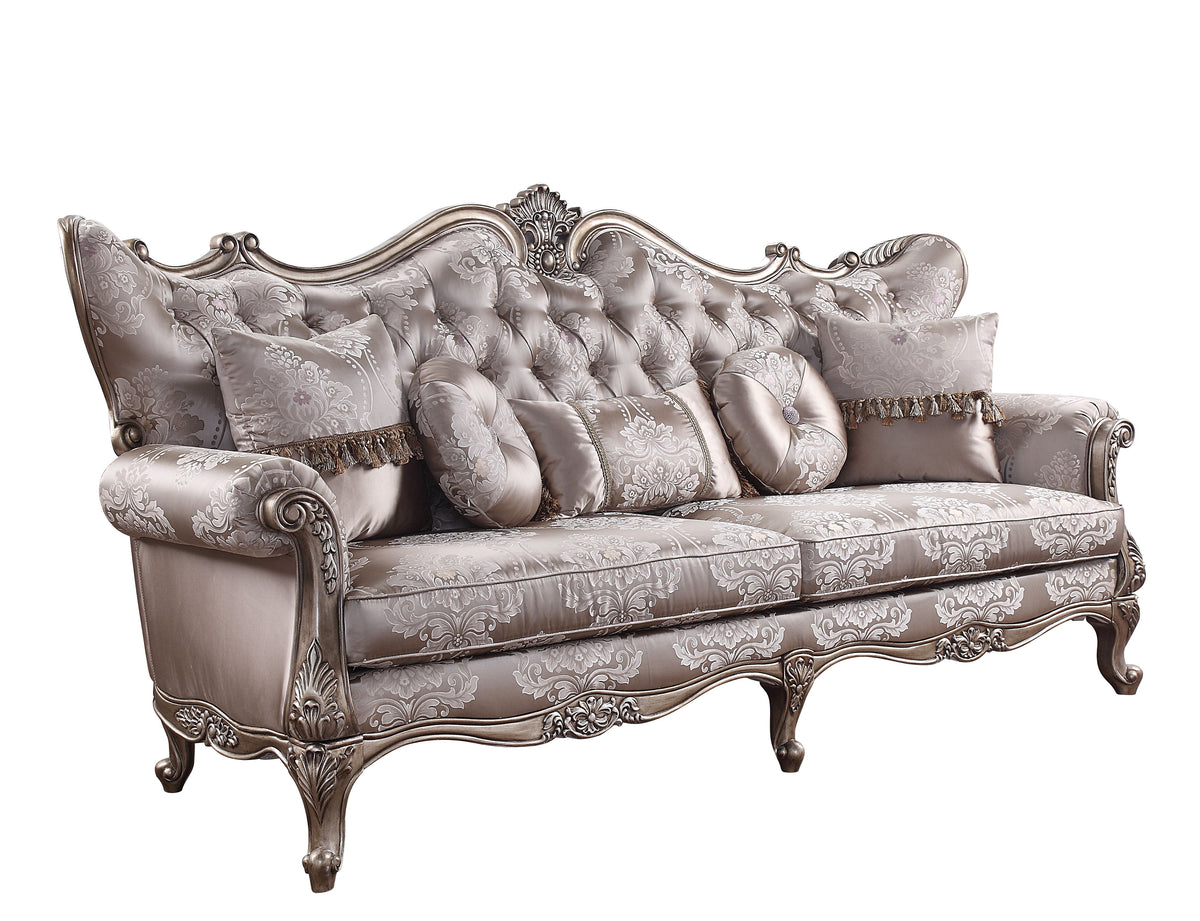 ACME Jayceon Fabric & Champagne Finish Jayceon Sofa Model 54865