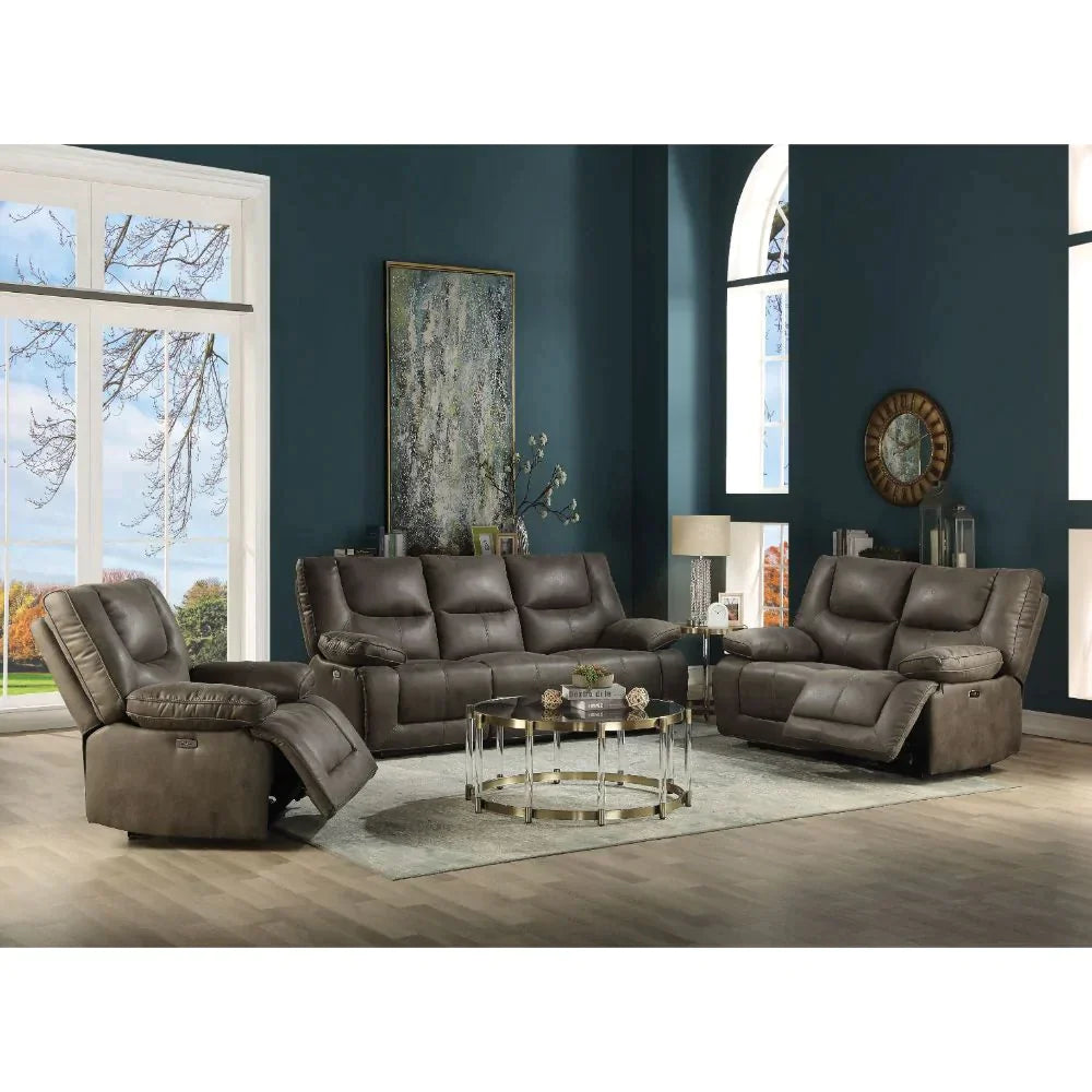 Harumi Gray Leather-Aire Sofa Model 54895 By ACME Furniture