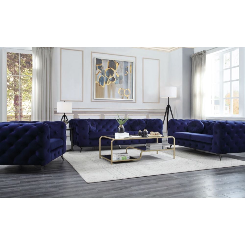 ACME Atronia Blue Velvet Atronia Sofa Model 54900