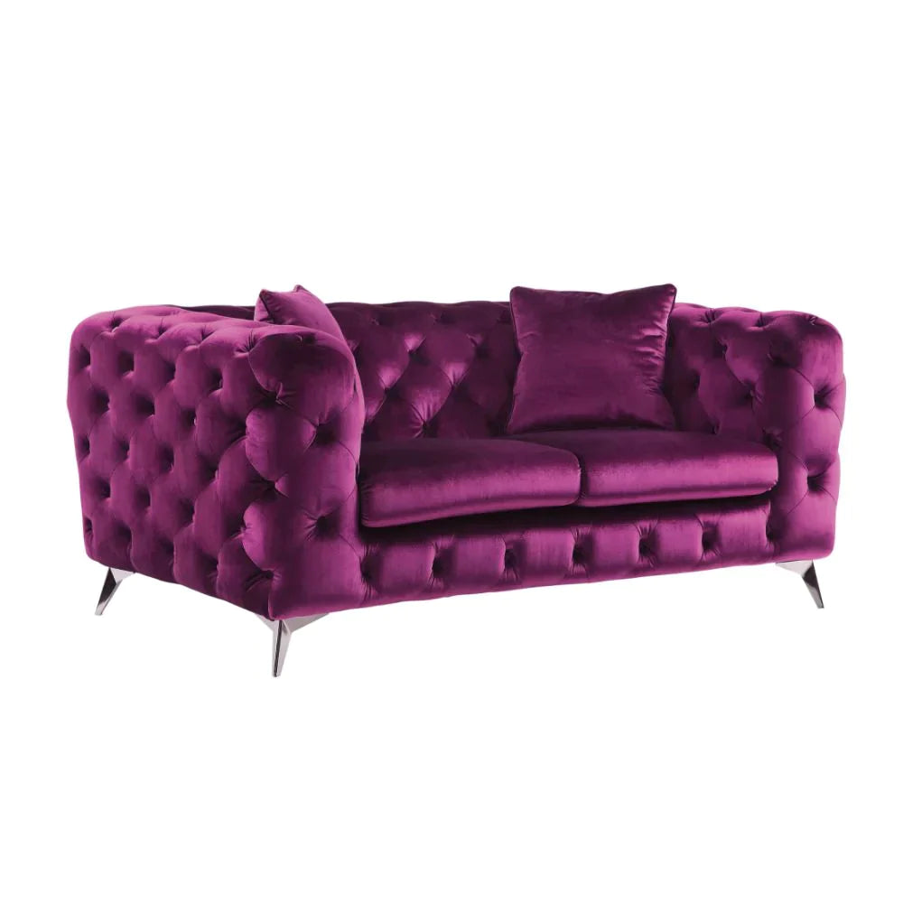 Atronia Purple Fabric Loveseat Model 54906 By ACME Furniture