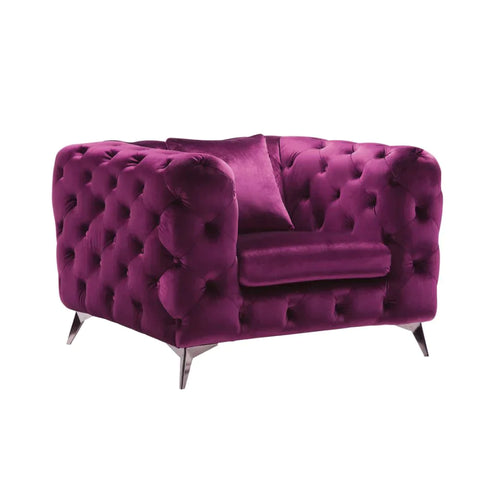 Atronia Purple Fabric Chair Model 54907 By ACME Furniture