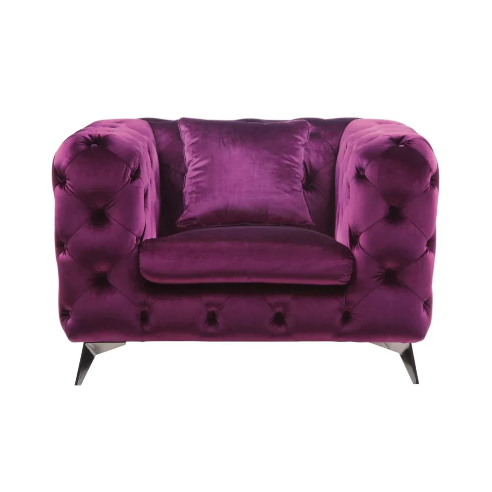 Atronia Purple Fabric Chair Model 54907 By ACME Furniture
