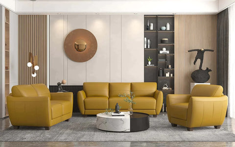 Valeria Mustard Leather Sofa Model 54945 By ACME Furniture