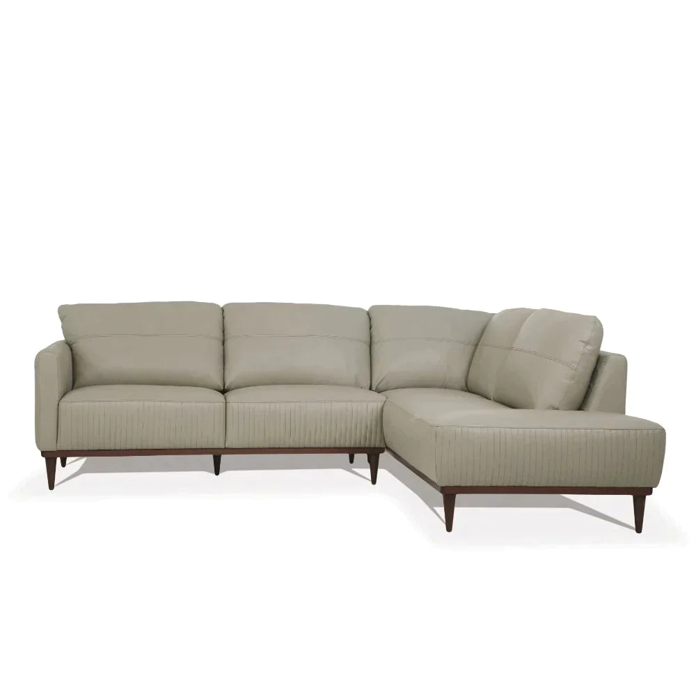 Tampa Airy Green Leather Sectional Sofa Model 54975 By ACME Furniture