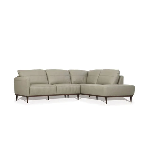 Tampa Airy Green Leather Sectional Sofa Model 54975 By ACME Furniture