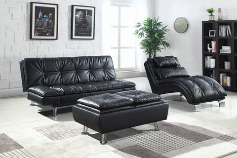 Coaster Dilleston Upholstered Chaise Black Model 550075