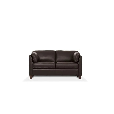 Matias Chocolate Leather Loveseat Model 55011 By ACME Furniture