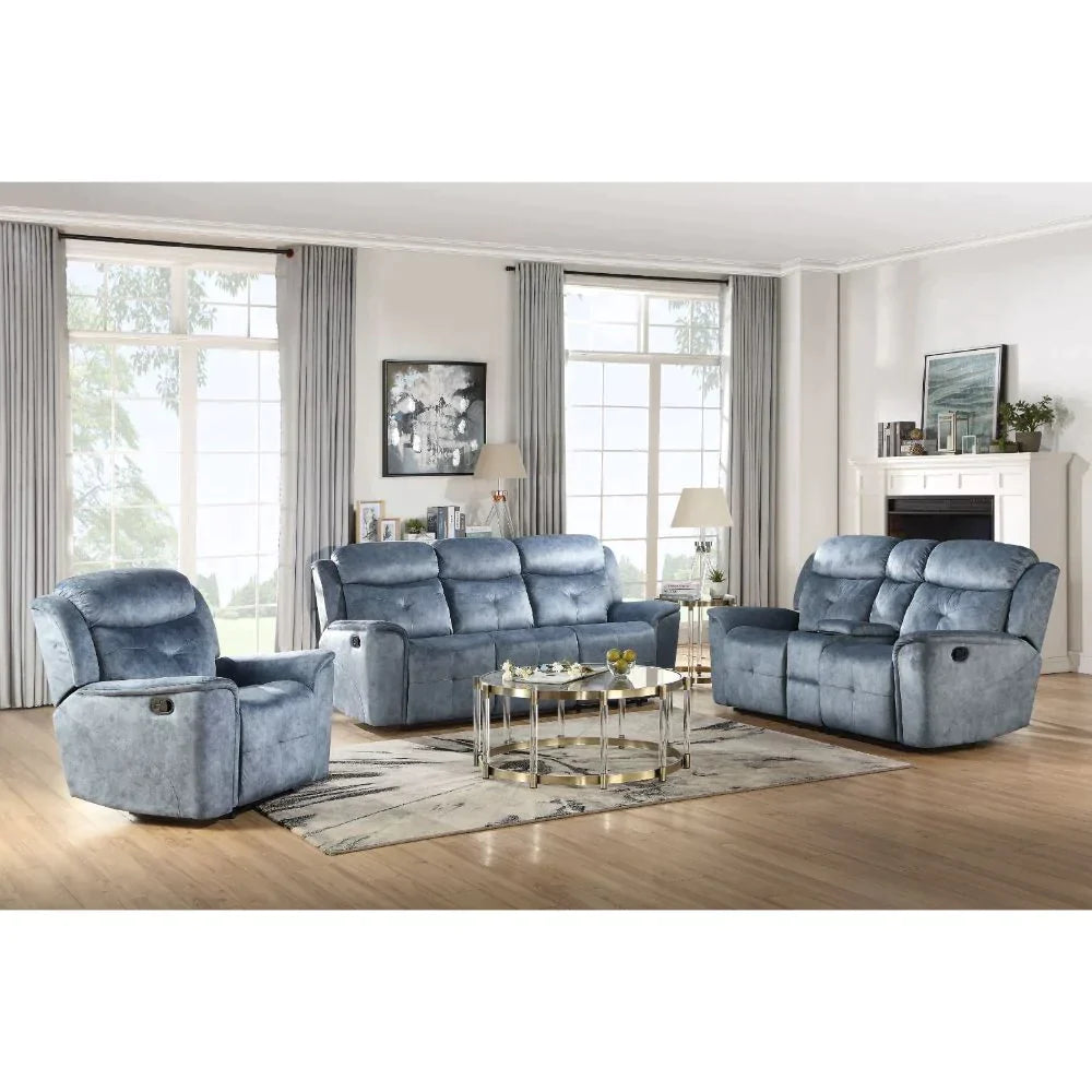 Mariana Silver Blue Fabric Loveseat Model 55036 By ACME Furniture