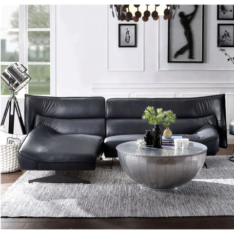 Maeko Dark Gray Top Grain Leather Sectional Sofa Model 55060 By ACME Furniture