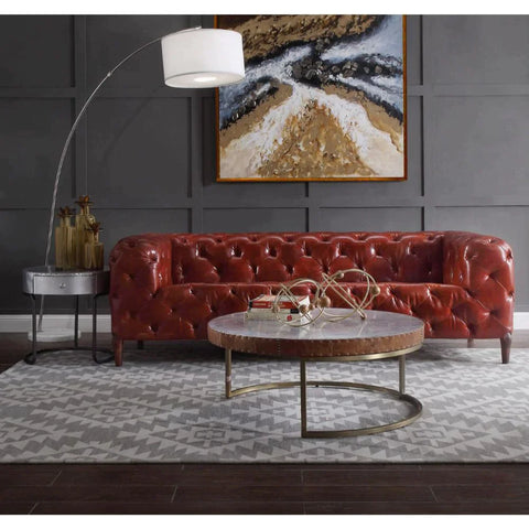 Orsin Merlot Top Grain Leather Sofa Model 55070 By ACME Furniture
