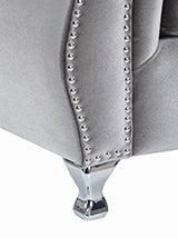 Coaster Frostine Button Tufted Loveseat Silver Model 551162