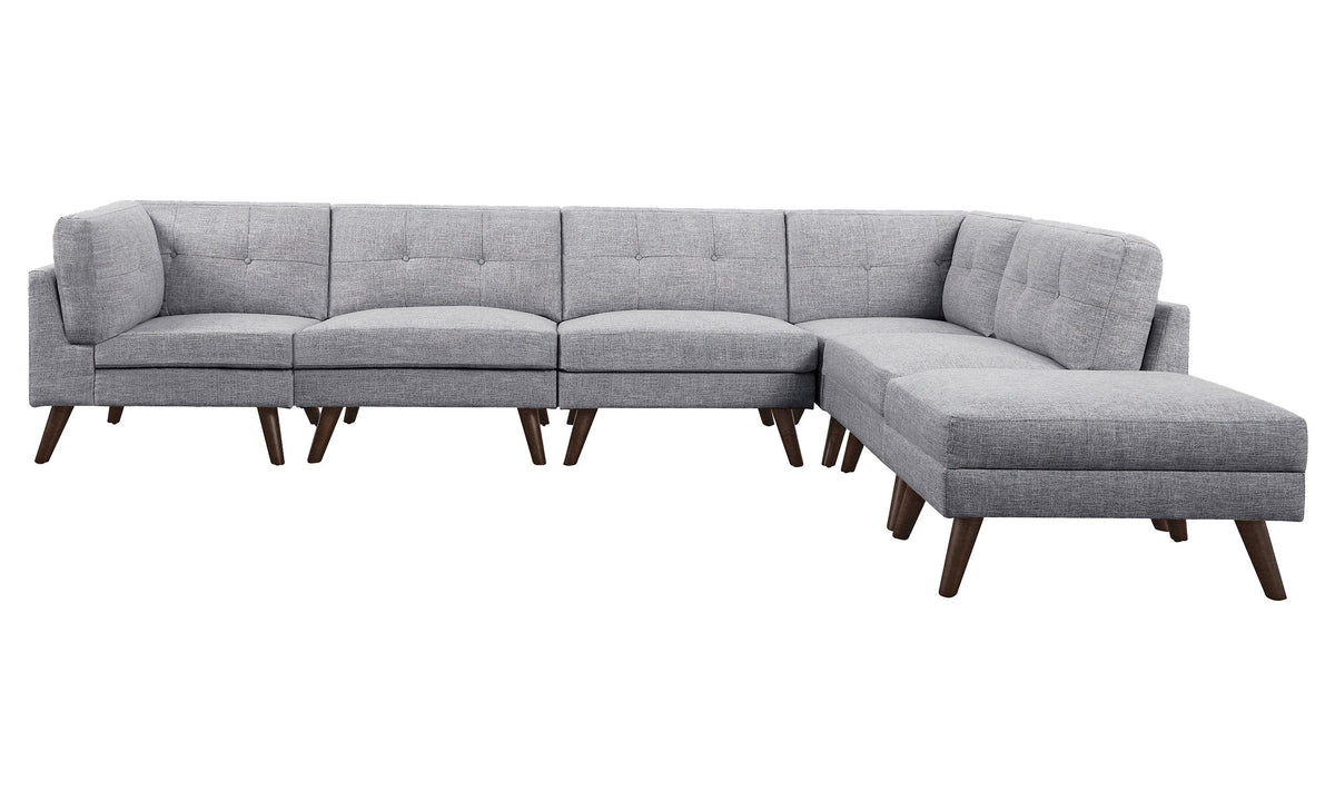 Coaster Churchill Button Tufted Corner Sofa Grey Model 551301