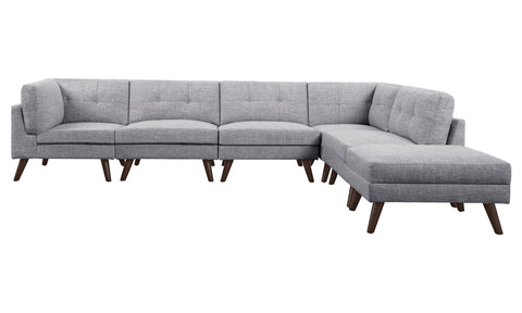 Coaster Churchill Button Tufted Corner Sofa Grey Model 551301