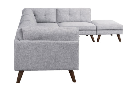 Coaster Churchill Button Tufted Corner Sofa Grey Model 551301