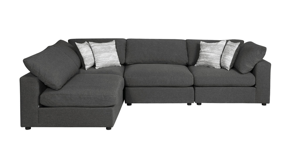Coaster Serene 4-piece Upholstered Modular Sectional Charcoal Model 551324-SETA