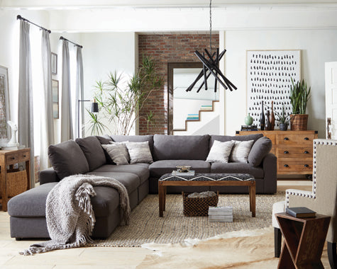 Coaster Serene 4-piece Upholstered Modular Sectional Charcoal Model 551324-SETB