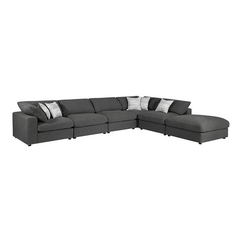 Coaster Serene 6-piece Upholstered Modular Sectional Charcoal Model 551324-SET