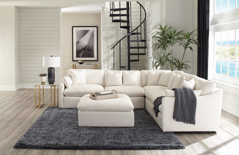 Coaster Hobson Cushion Back Armless Chair Off-White Model 551451